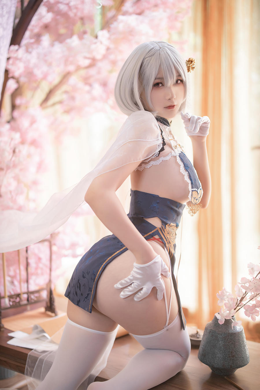 樱落酱w天狼星旗袍cosplay图包图集[碧蓝航线]插图3